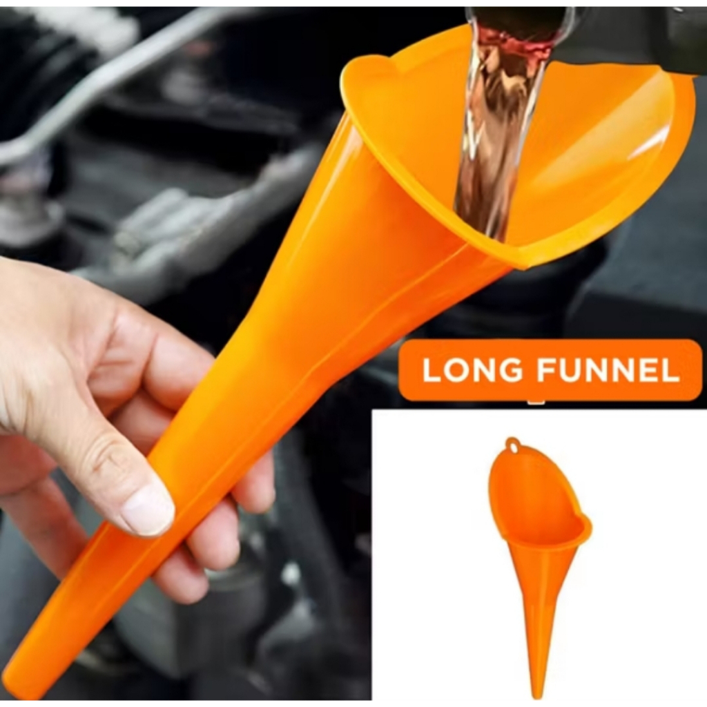 Corong Oli Motor Matic Panjang Plastik Orange