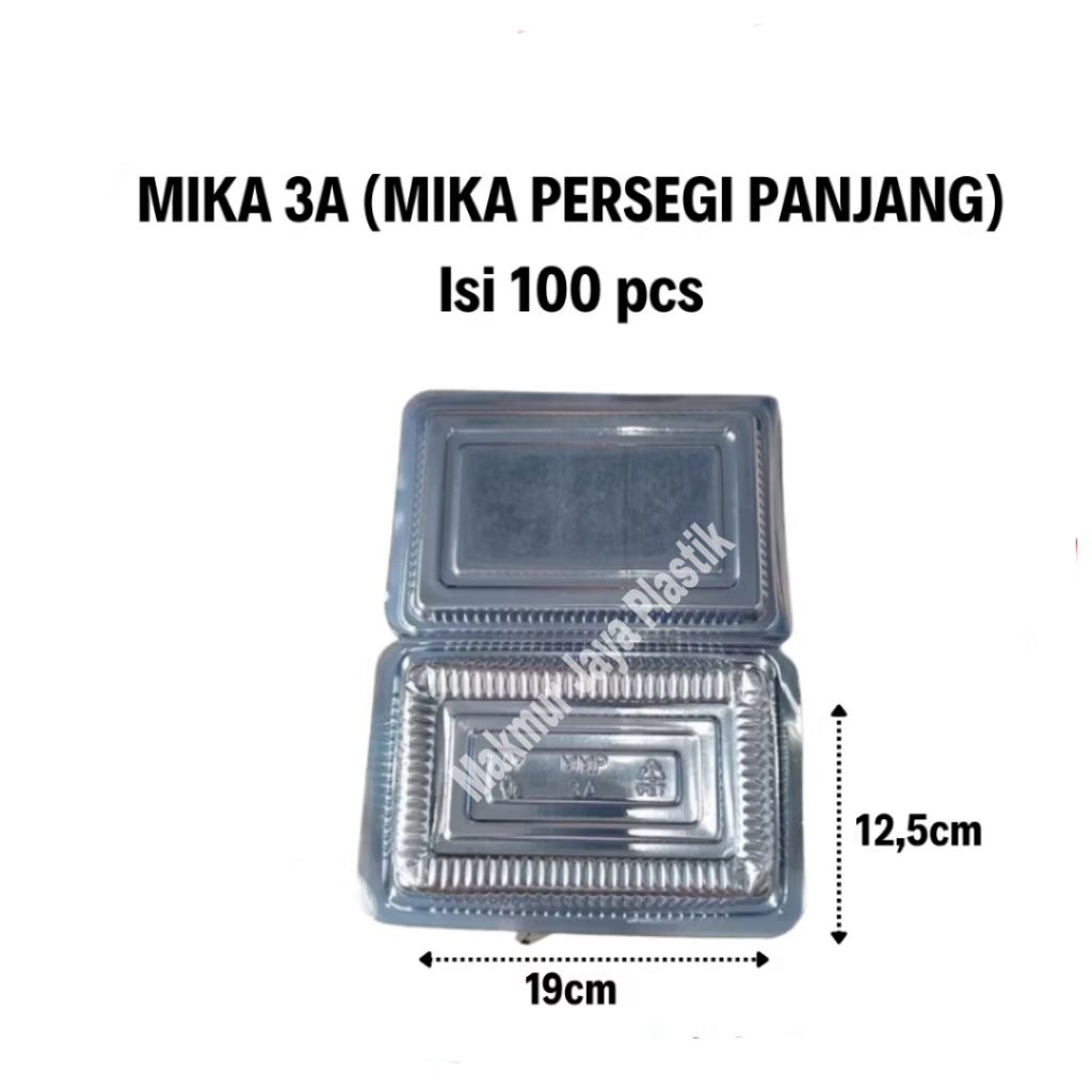 (100 pcs) Mika 3A MMP/Mika Makanan/Mika Nasi 3A/Kotak Mika 3A/Mika Persegi Panjang