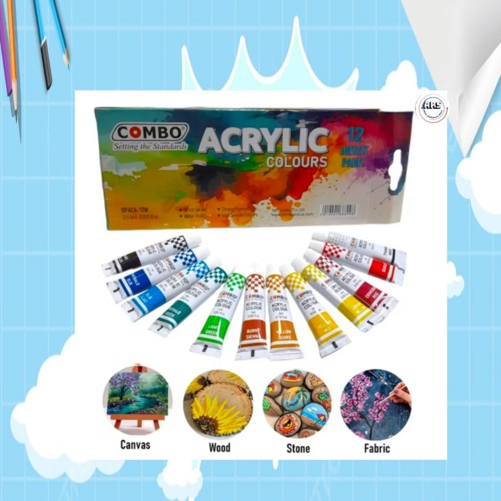 

CAT AIR ACRYLIC COMBO 12 WARNA // COMBO ACRYLIC COLOUR 12 WARNA 6ML