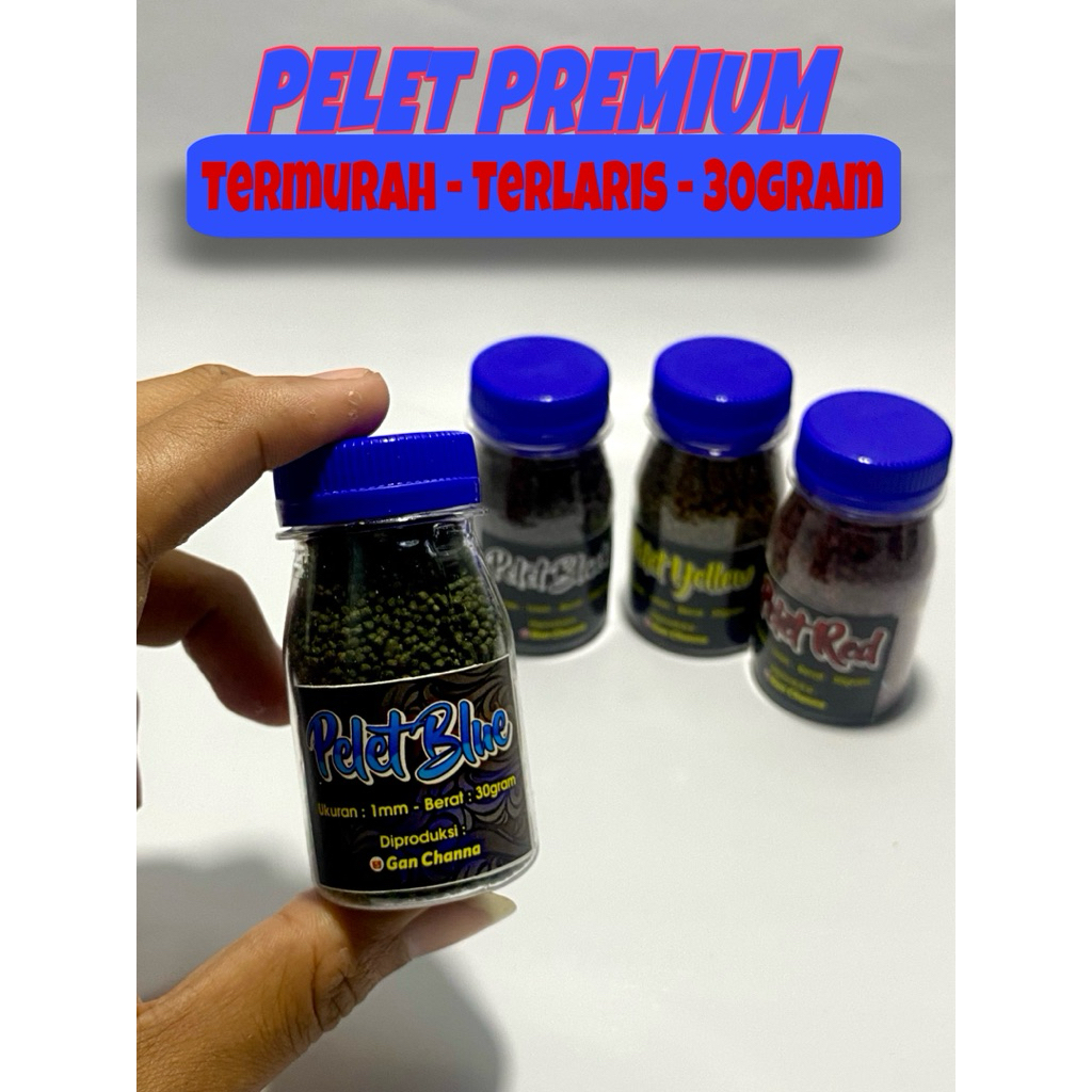 Pelet premium booster blue yellow red repack sakari udang super repack pakan chana pelet chana terba