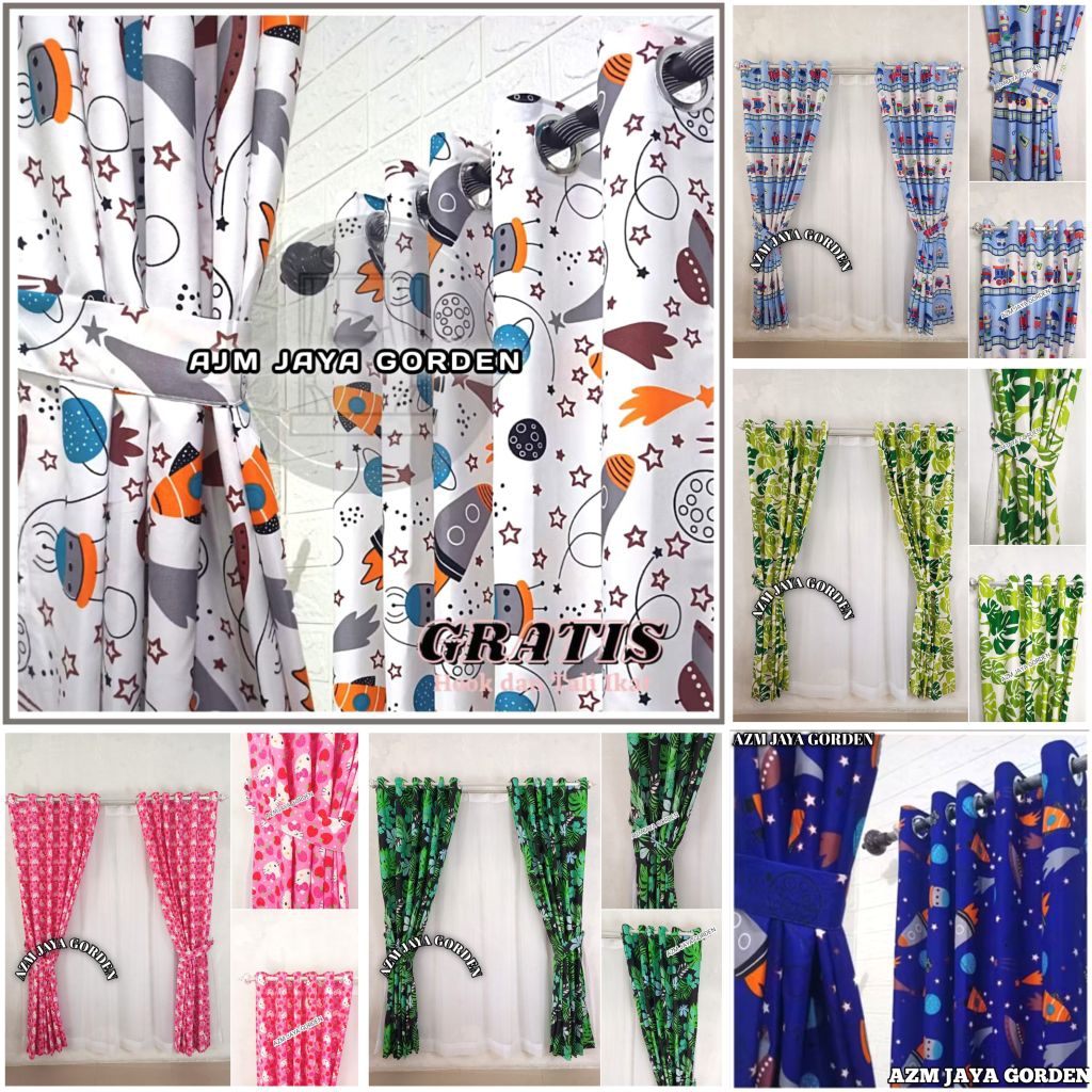 Gorden jendela pintu minimalis model smokring gorden ruang tamu/Gorden kamar anak laki-laki/gorden M