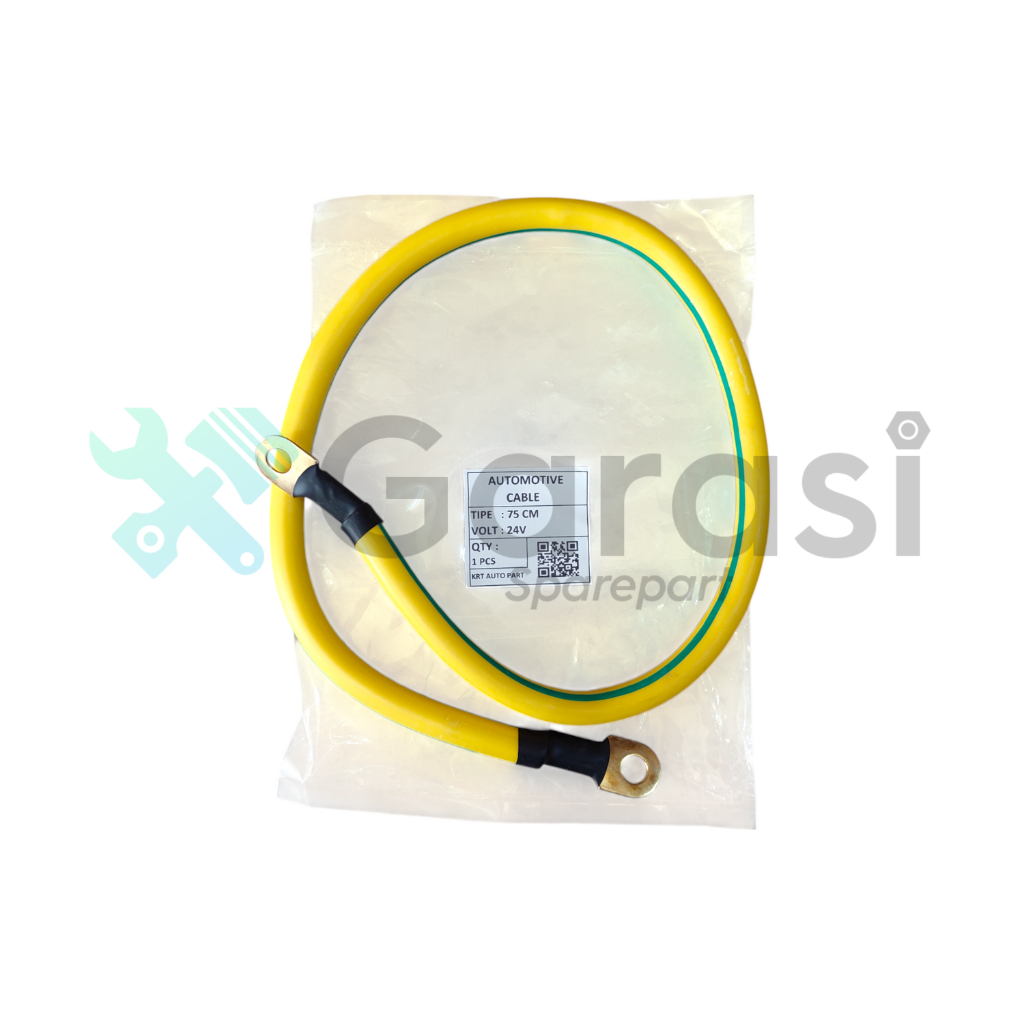 Kabel Aki Cable Accu 24V Mobil Truck Truk Panjang 30,50,75 Cm Massa Kuning Hijau