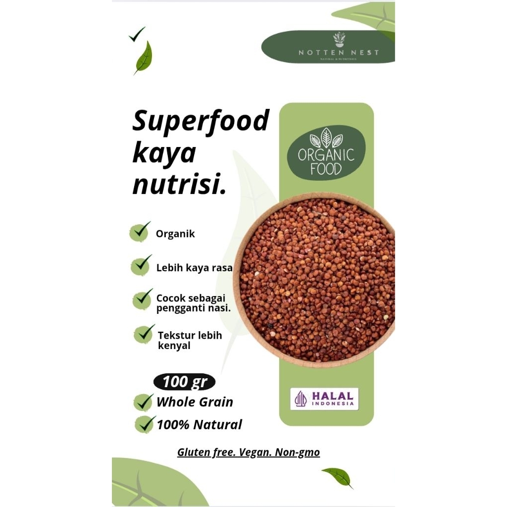 

Quinoa Merah 100gr | Red Quinoa Premium | Camilan Sehat & Menu Diet Praktis
