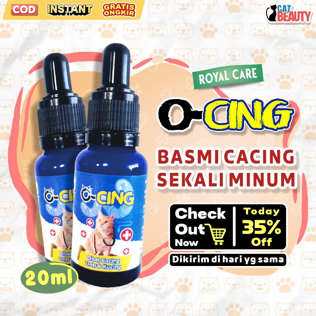 Obat cacing kucing mengatasi kucing cacingan kucing kurus basmi sampai ke telur cacing 20ML