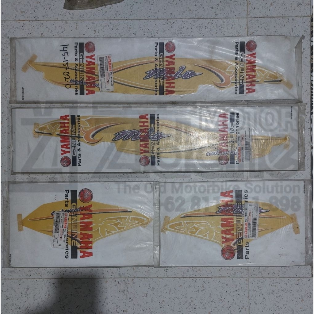 graphic grafik striping stiker set komplit full body mio sporty old 2005 kuning bunga original