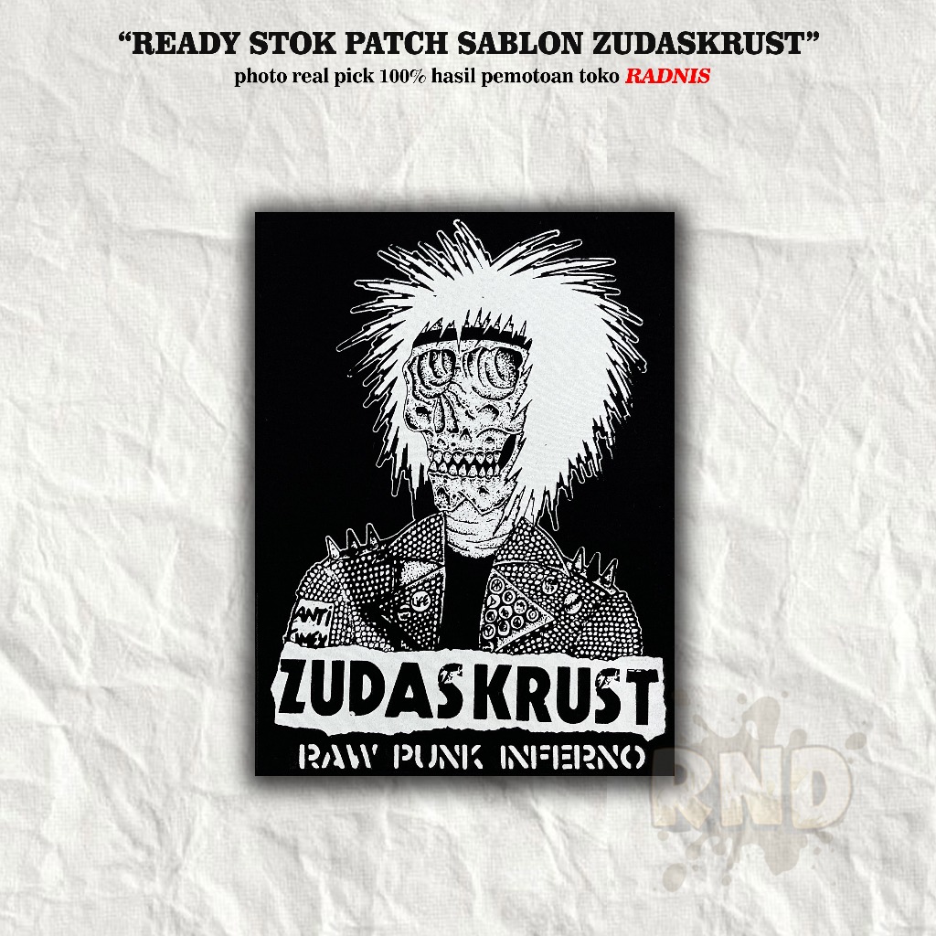 Patch Zudaskrust Emblem sablon Motif Band Metal Aksesoris Tambahan Tempelan Jahit Backpatch Punggung