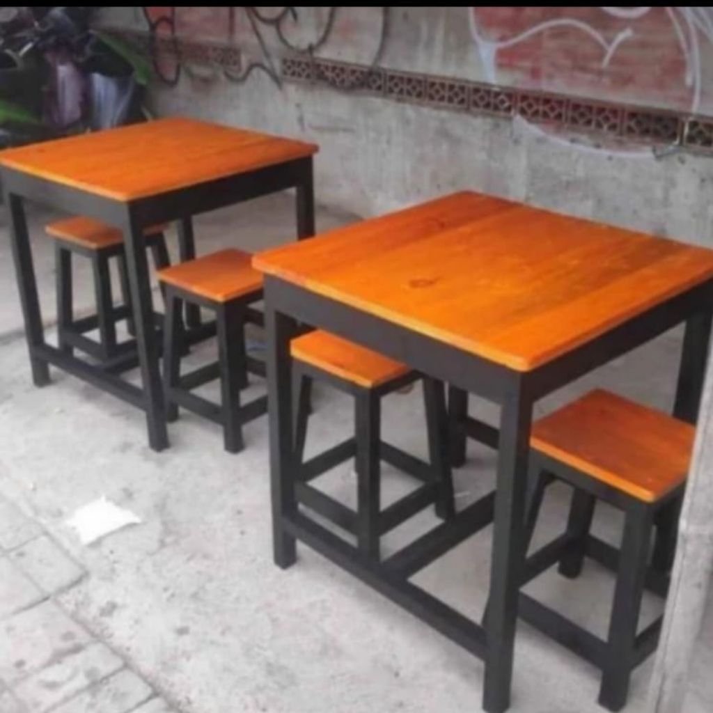 1set meja cafe kayu jati belanda(1meja+2kursi)