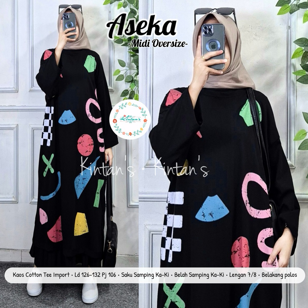 LONG TUNIK DRESS / MIDI TUNIK / MIDI OVERSIZE / KAOS TUNIK / KAOS OVERSIZE / KAOS KATUN IMPORT