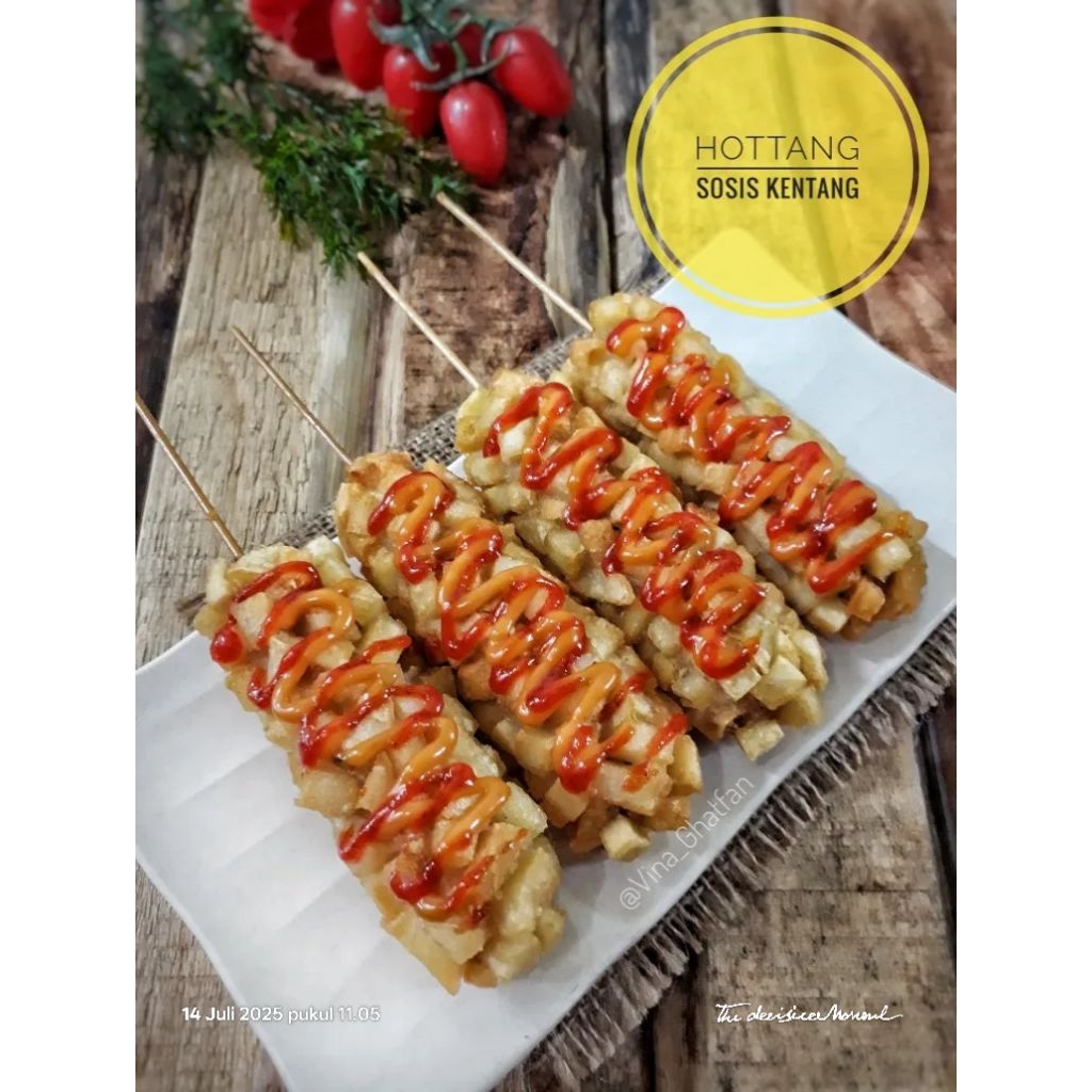

Hottang Mozzarella Frozen Isi 4 Pcs 250gr Halal Hotdog Kentang Sosis Nisofood