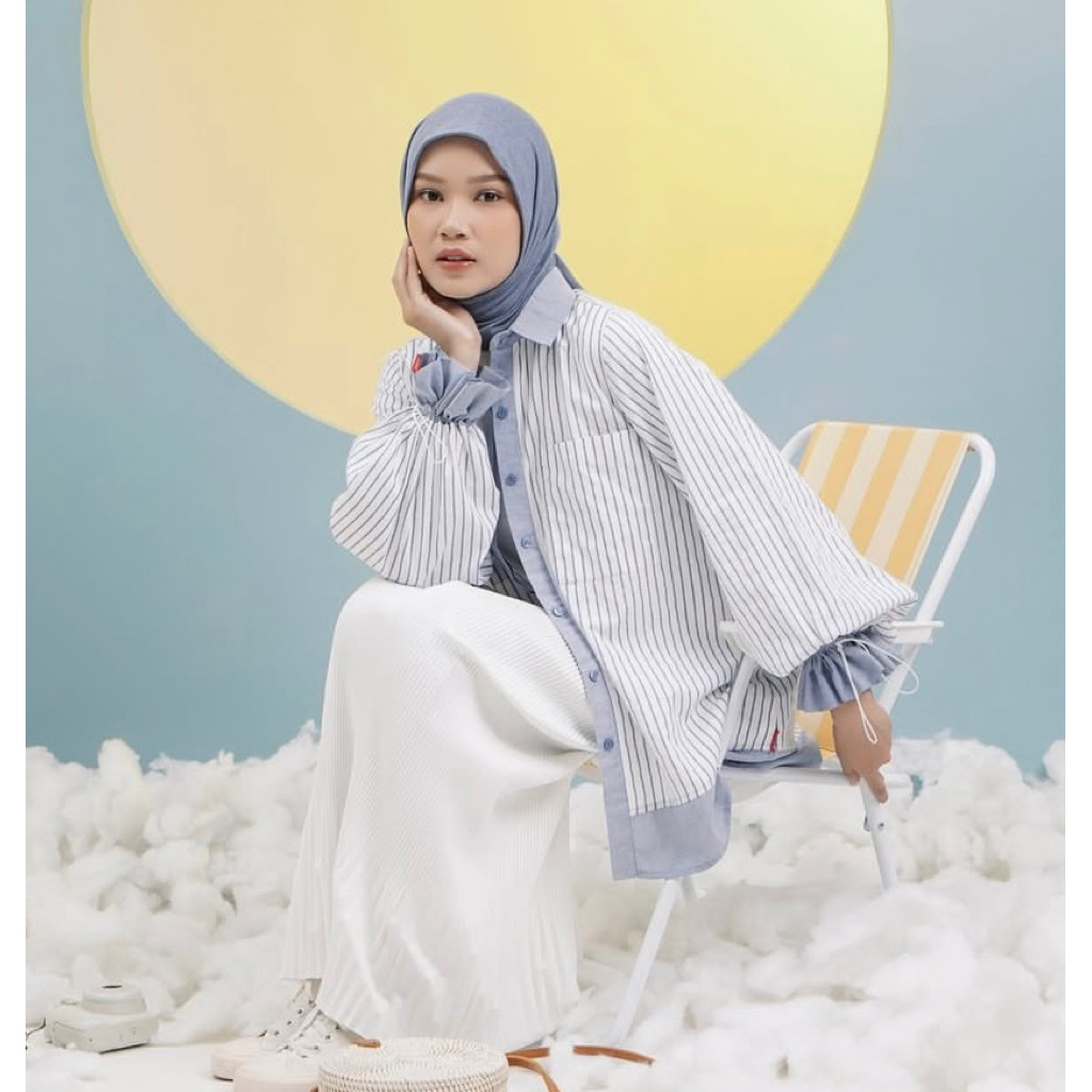 M Tunic Denim Stripe dauky tunik dauky