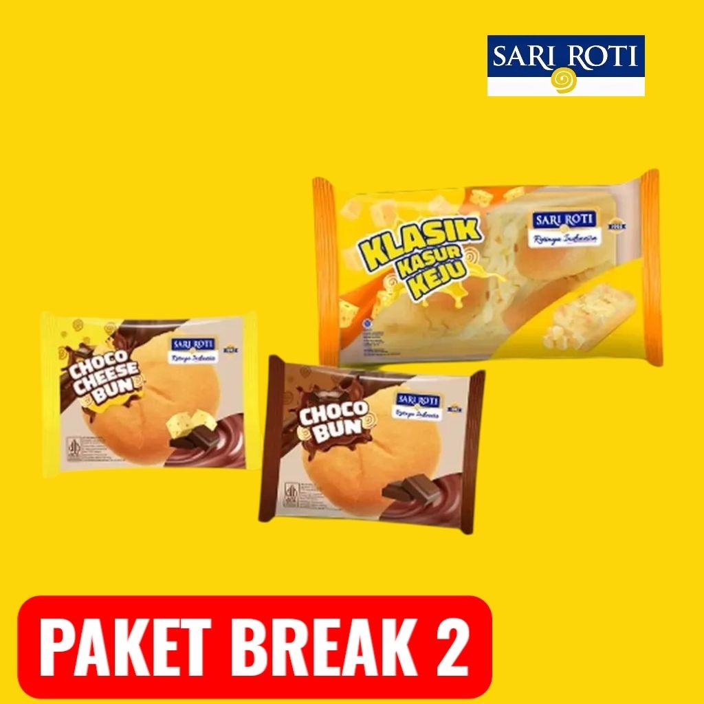 

SARI ROTI PAKET BREAK Kasur Klasik Keju dan Roti Bun Lembut Sehat Bergizi Bernutrisi