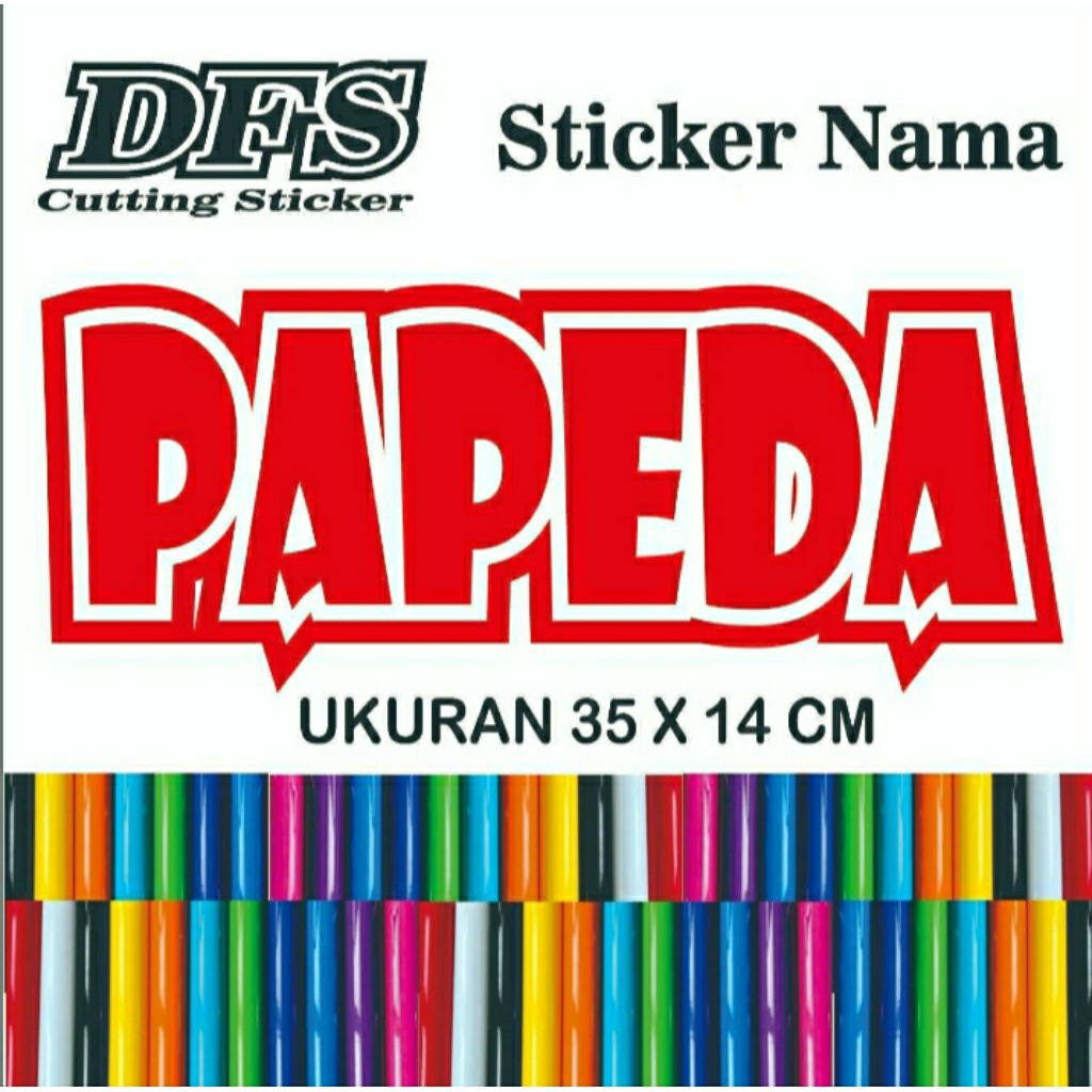 

sticker cutting tulisan papeda ukuran 35x14cm.