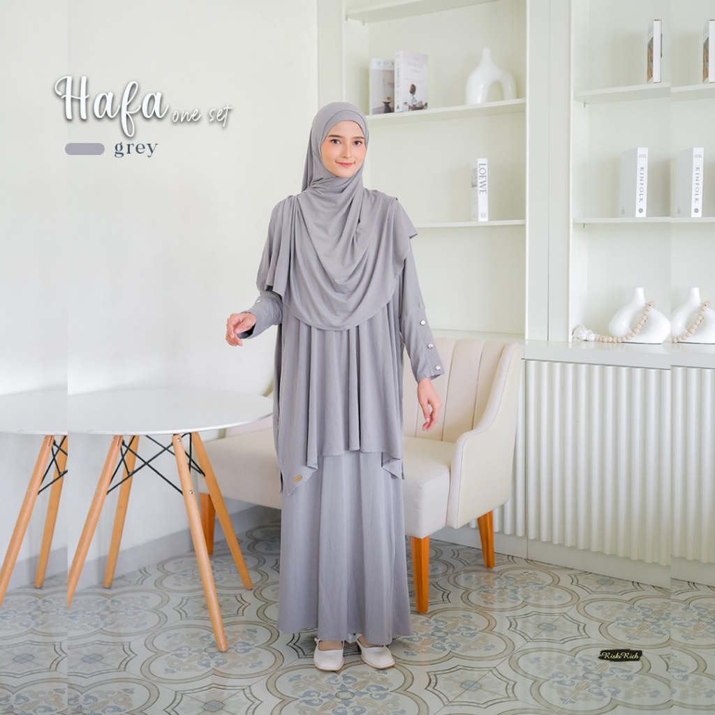 RISKIRICH Hafa One Set Tunik & Rok Syari Terbaru