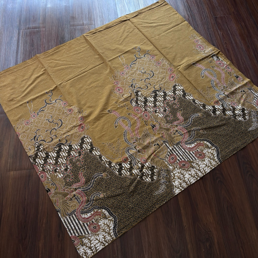 (tanya stock) Kain Batik Katun Warna Kuning Lime Mustard