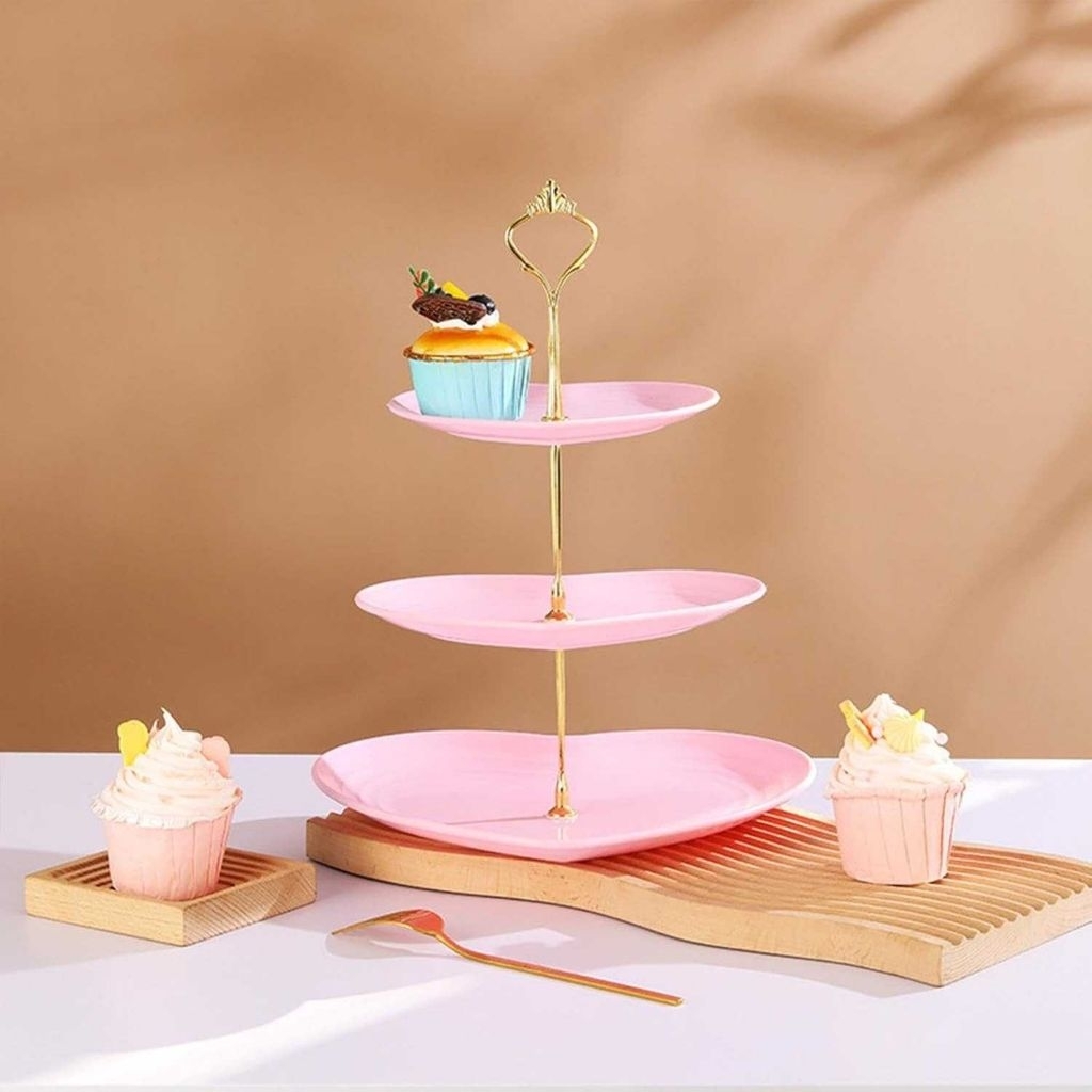 SALE- Piring Kue Rak Kue Susun 3 Tingkat Piring Tatakan Kue Dessert Plate Piring Saji