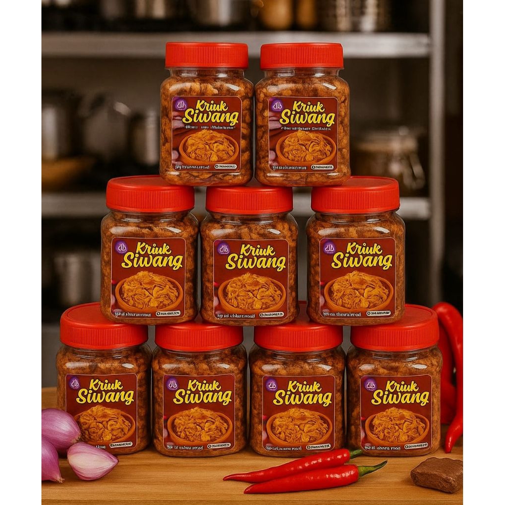 

Paket 5 Toples Siwang Terasi Bawang Khas Cirebon| Siwang Cirebon | Bawang Goreng