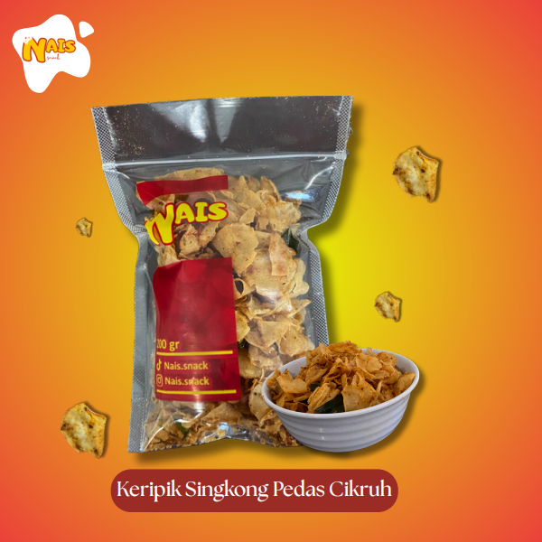 

Nais Snack - Keripik Singkong Premium Pedas Cikruh Daun Jeruk 200gr