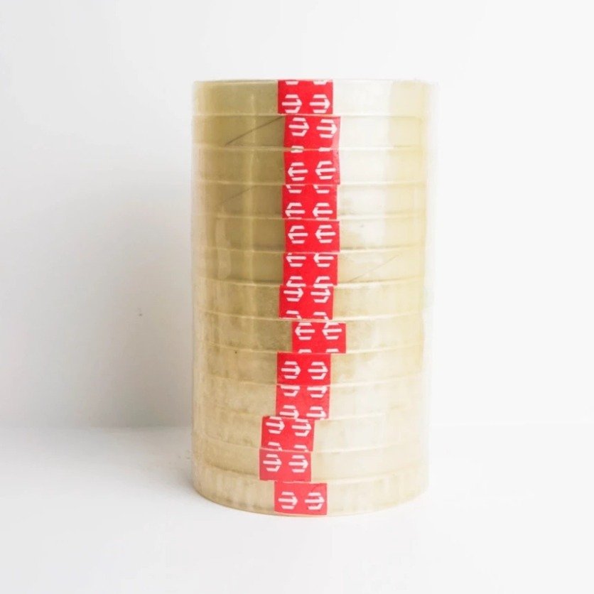 

Isolasi Bening Aneka Ukuran 12mm-24mm X 60-90 Yard - 1 Slop Isi 6-12 Pcs/Roll - Motto Tape