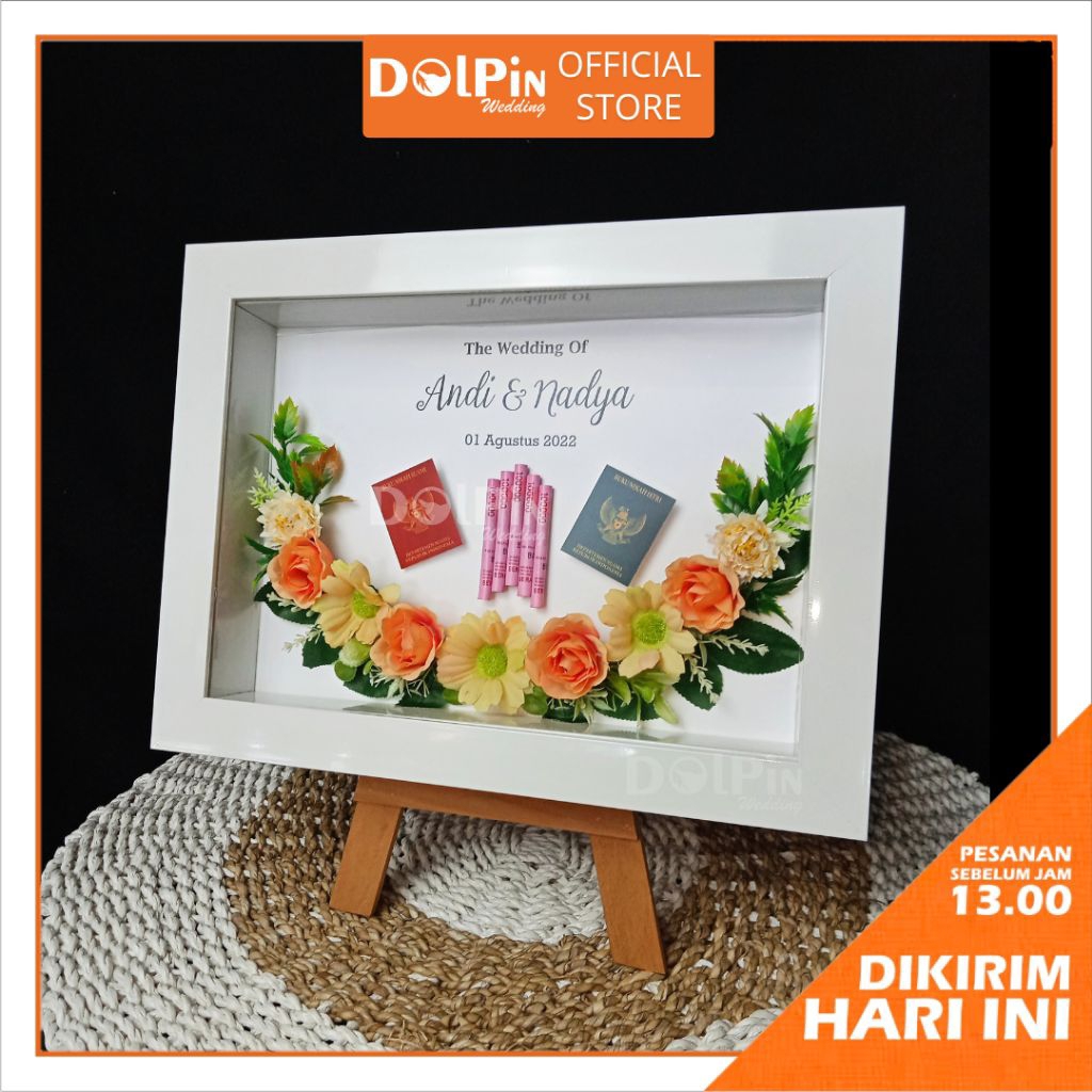 Bingkai 3D Tempat Uang dan Logam Mulia untuk Kado, Seserahan dan Mahar Pernikahan - P.MHR-BU2