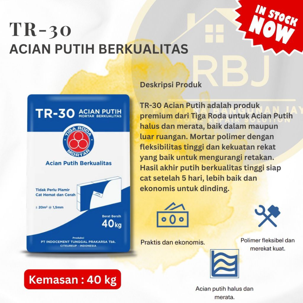SEMEN ACIAN PUTIH / TR-30 / TIGA RODA (40KG)