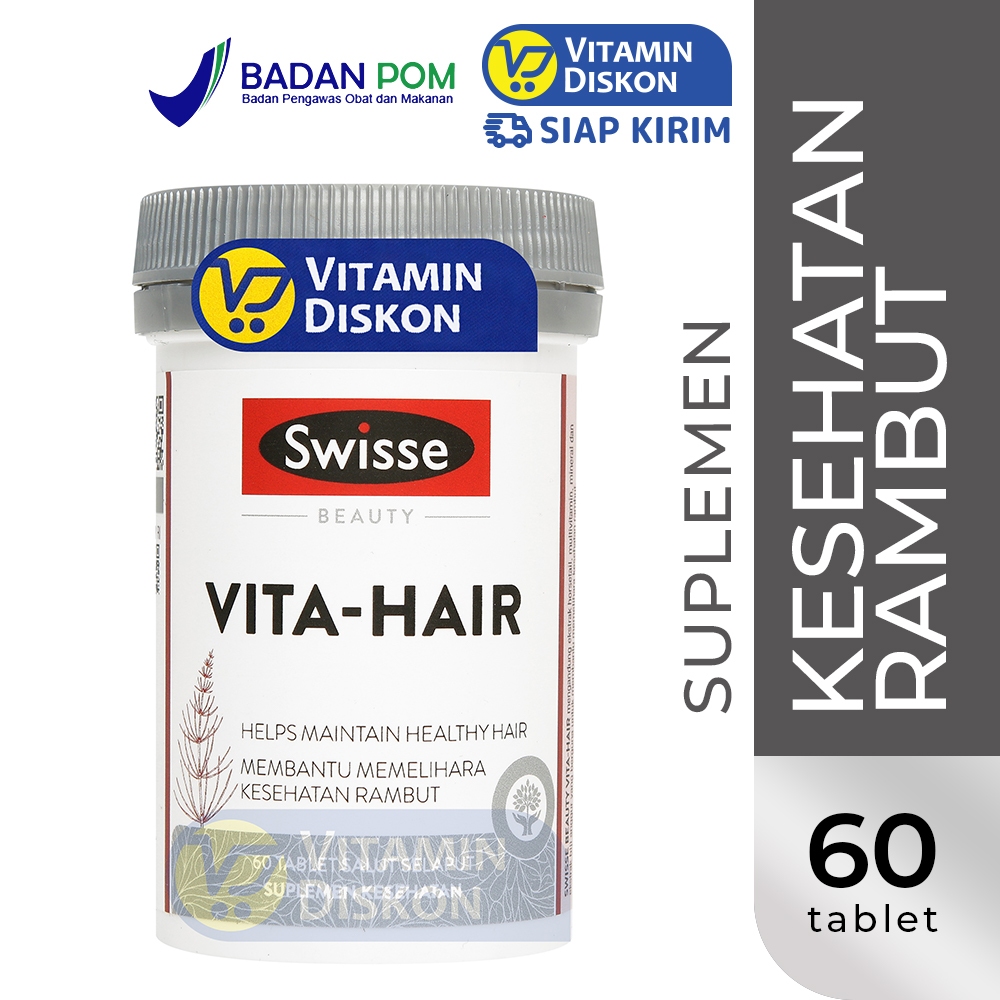 SWISSE VITA HAIR  60 TABLET | Suplemen Multivitamin Untuk Rambut Kuat dan Sehat