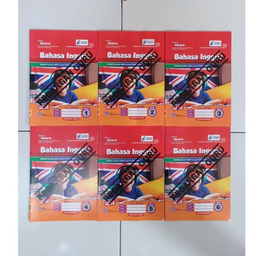 Buku PEGANGAN GURU KUNCI JAWABAN LKS Sang Juara Bahasa Inggris Kelas 1,2,3,4,5,6 SD/MI Semester 1 Ed