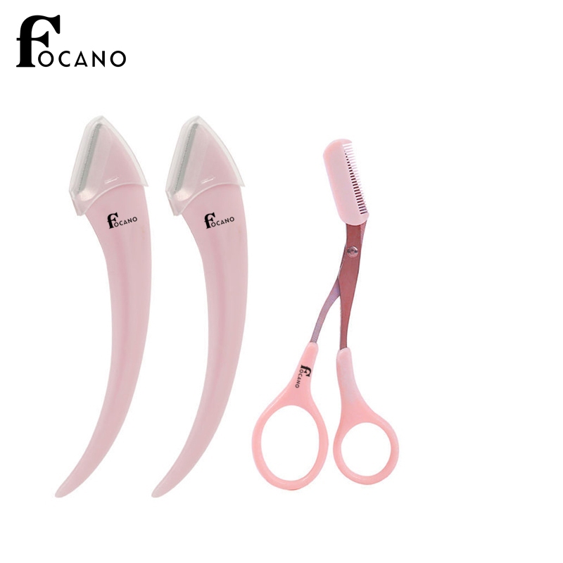 Focano Alat Pencukur Alis Mata Gunting /Set Gunting Alis /Cukur Alis /Eyebrown Pisau Alis /Alat
