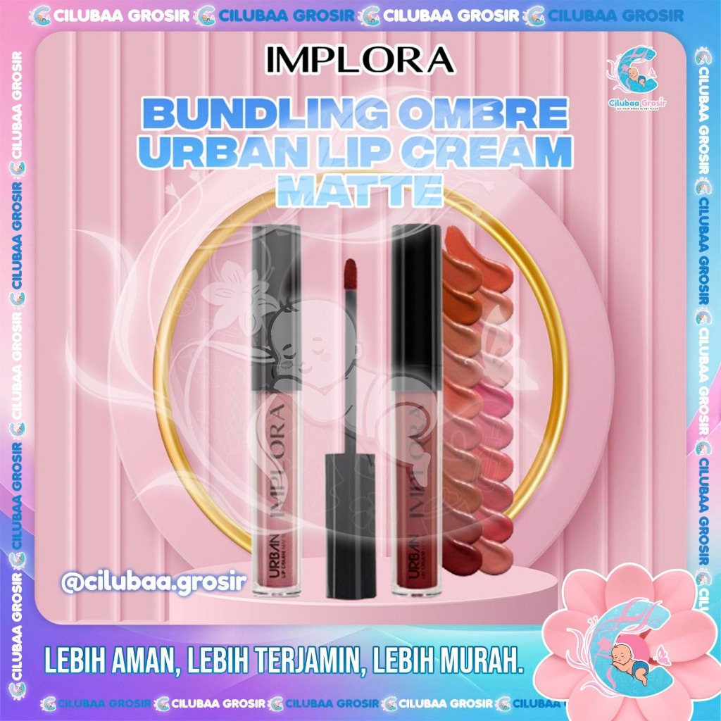 OMBRE IMPLORA Urban Matte long lasting lipcream || Paket Bundling Ombre Implora Lipcream Tahan Lama 