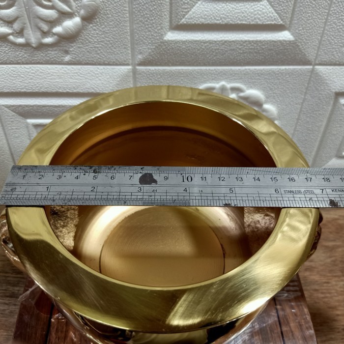 Hio Lo / hiolo/ hiulo/ hiu lo - kuningan - kepala singa - 7 inch