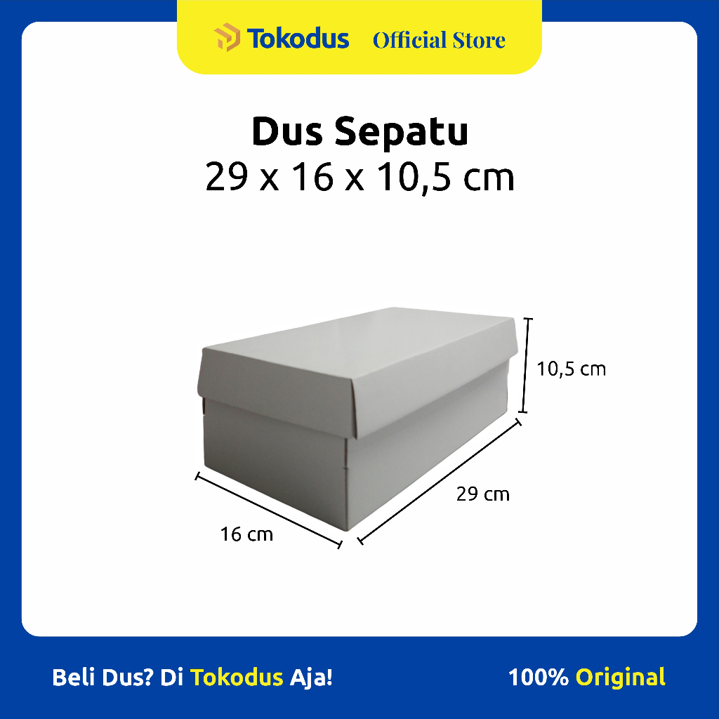 

Dus Sepatu | Kotak Sepatu | Kardus Box Sepatu Putih uk 29 x 16 x 10,5 cm - Tokodus Katapang