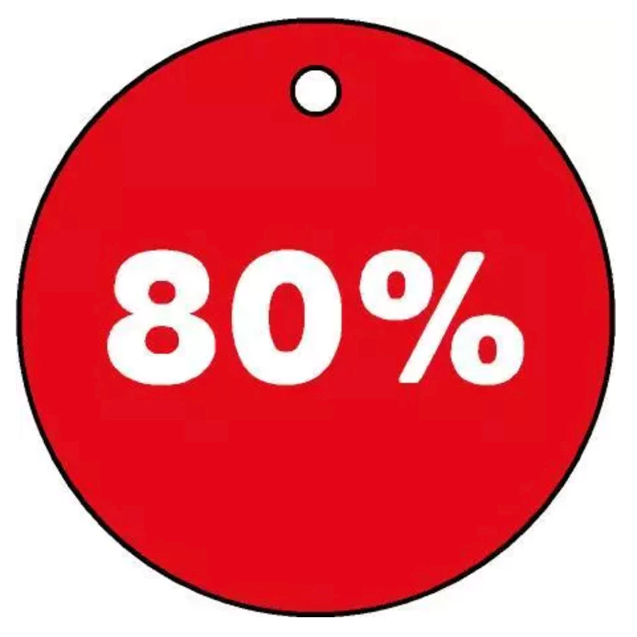 

HANG TAG LABEL DISKON 80 PERSEN SALE BAJU MURAH BULAT UKURAN 3,8 CM GANTUNGAN WLBEE