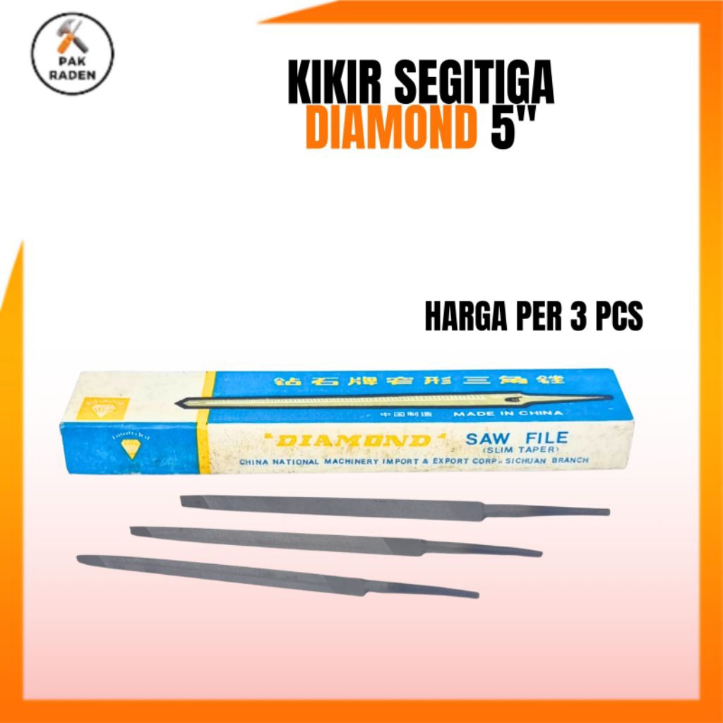 3PCS] Kikir Segitiga Kikir Gergaji Kikir Besi DIAMOND 5"