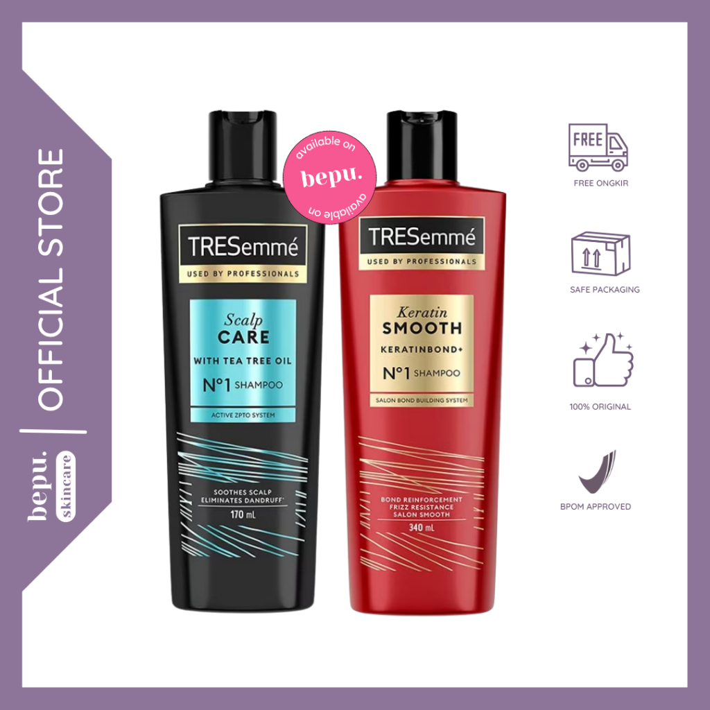 Bepuskincare - Tresemme Shampoo 170 ml - Mint Tea Tree - Keratin Smooth | TRESEMME Shampoo PERAWATAN