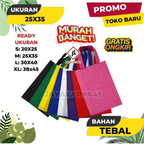 

(READY STOK) Goodie bag Polos 25X35 Tas Spunbond Polos Hajatan, Tasyakuran, Wedding, Promosi Toko