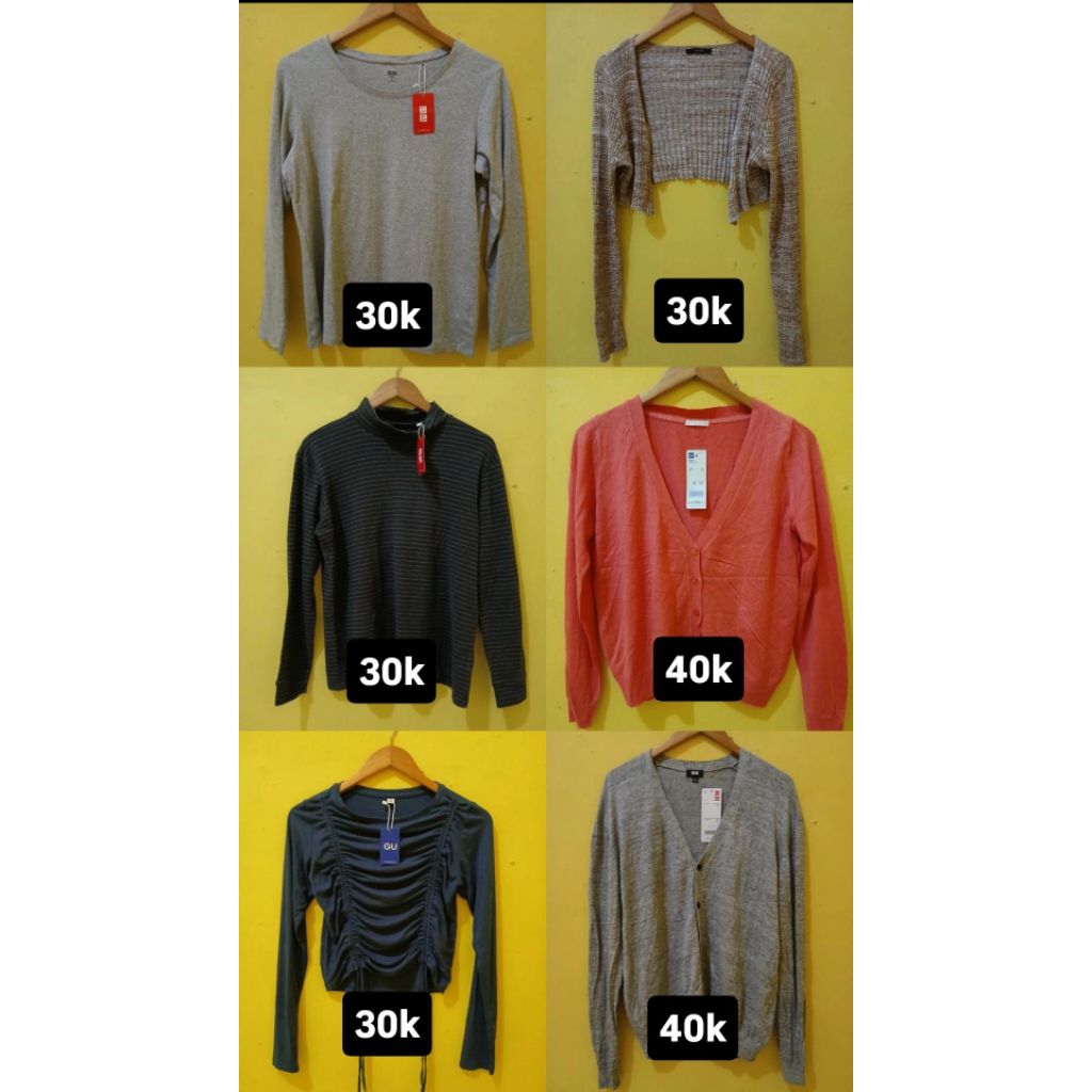 (BACA DESK) Cardigan outer atasan uniqlo gu forever 21