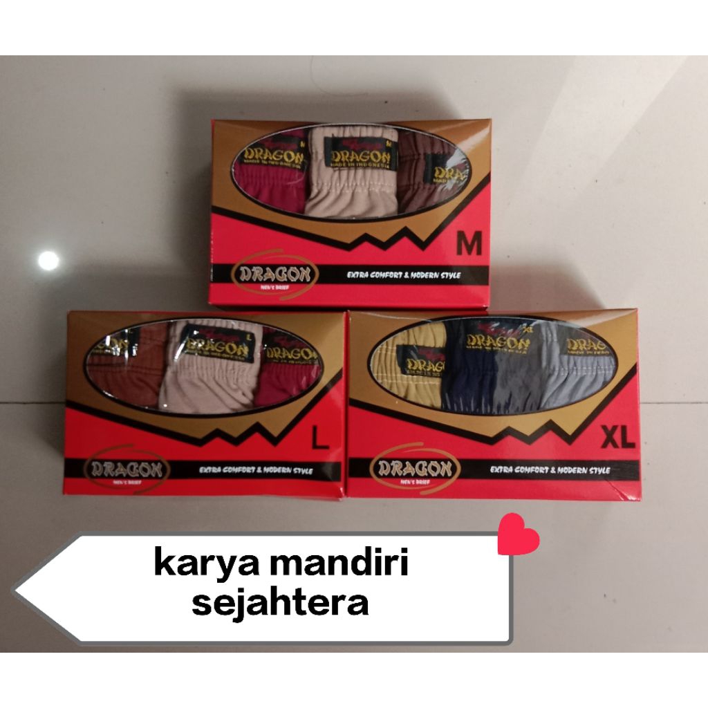celana dalam pria dragon ( isi 3 pc )