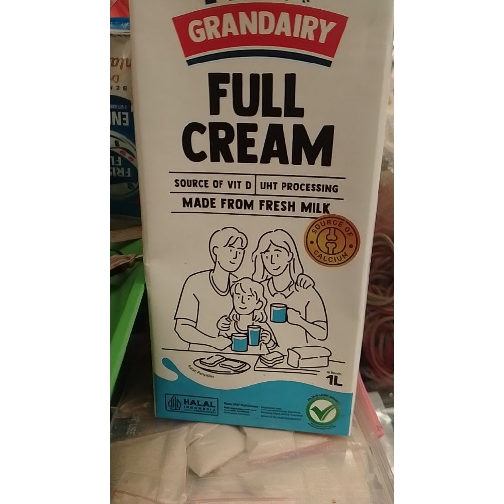 

susu UHT full cream grandairy l liter