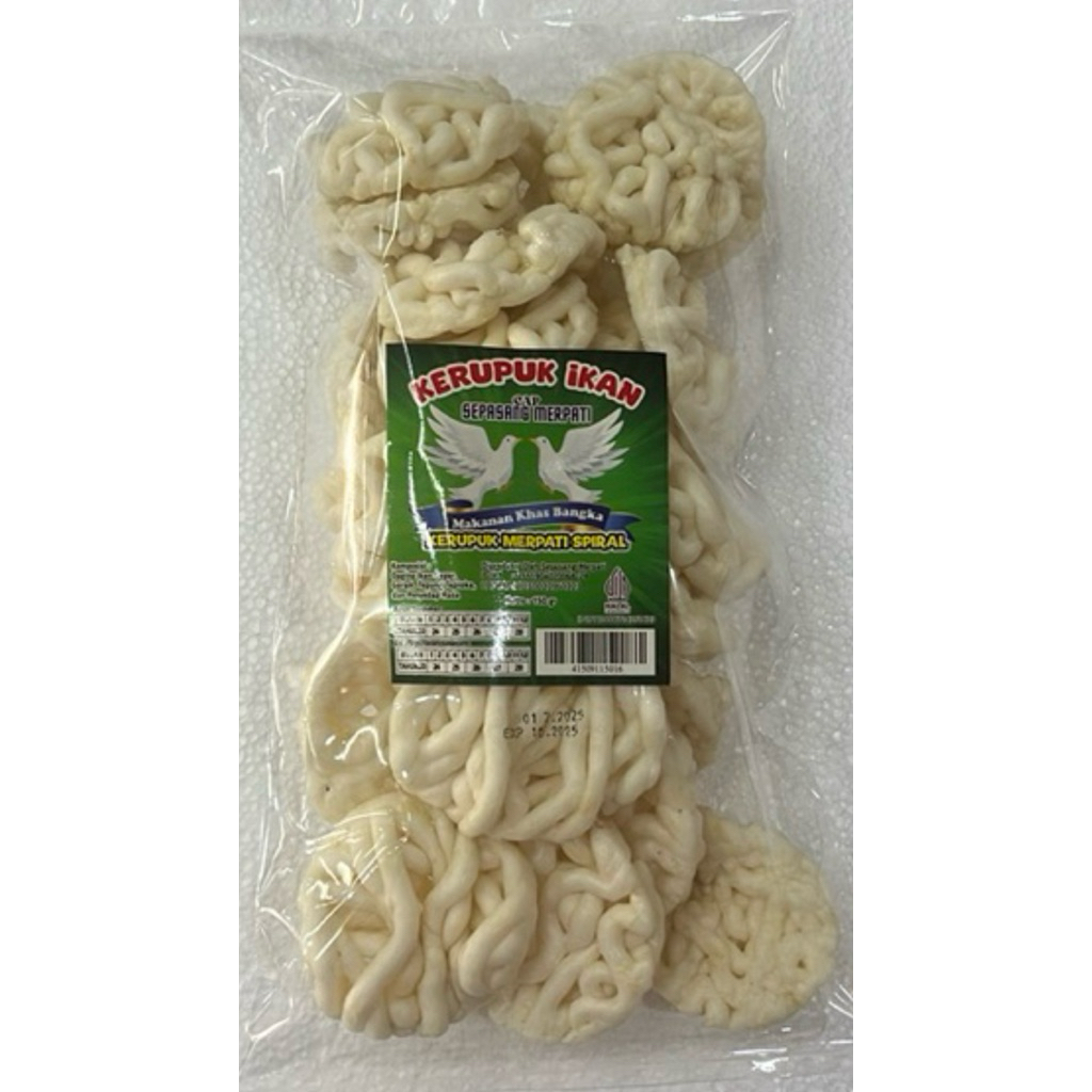 

Kerupuk kriting bentuk bulat cap sepasang merpati dari toko LCK