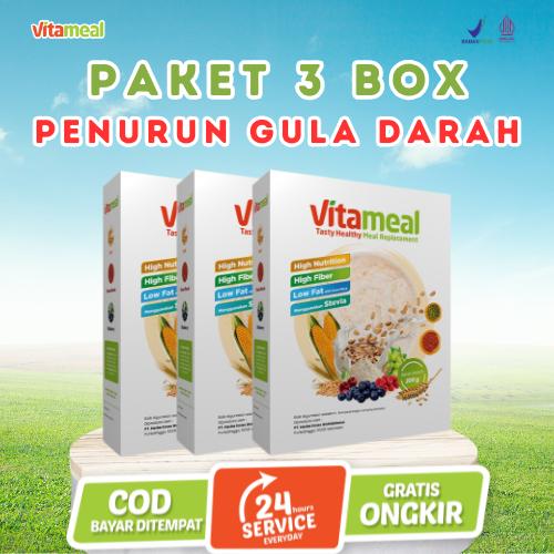 

[TERLARIS] Paket 3 Box Vitameal Sereal Multigrain – Cegah Diabetes & Kolesterol | Diet Aman | Cocok Asam Lambung GERD VITAMAEL GERD