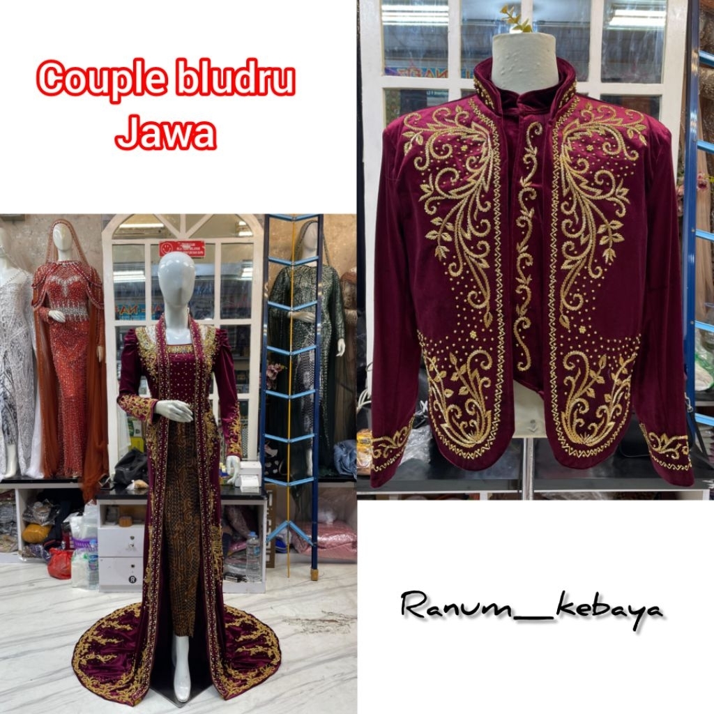 kebaya bludru adat jawa couple / bludru kutubaru sepasang / kebaya pengantin adat jawa / kebaya blud