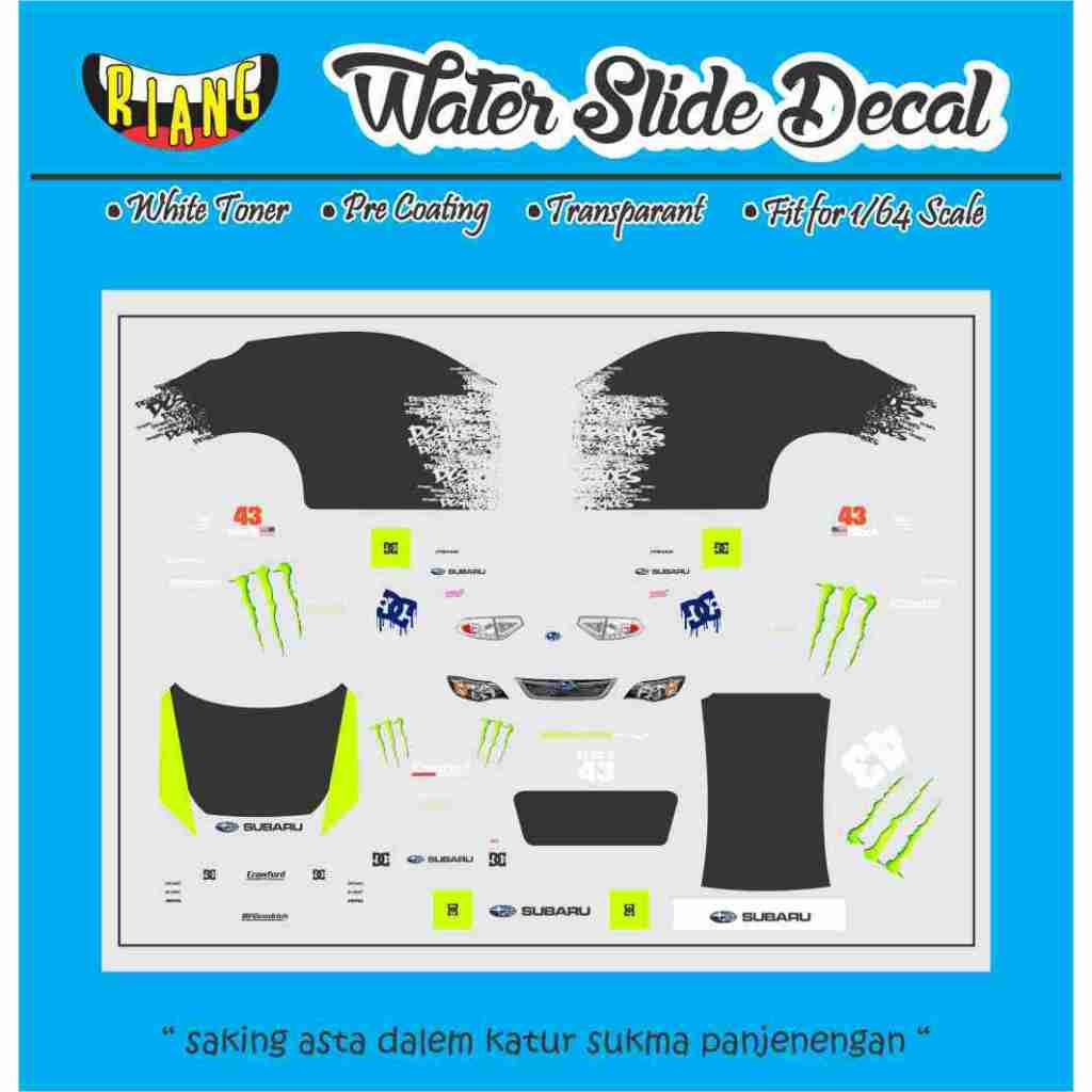 Decal Waterslide Hot Wheels Subaru Impreza WRX STI Ken Block 43