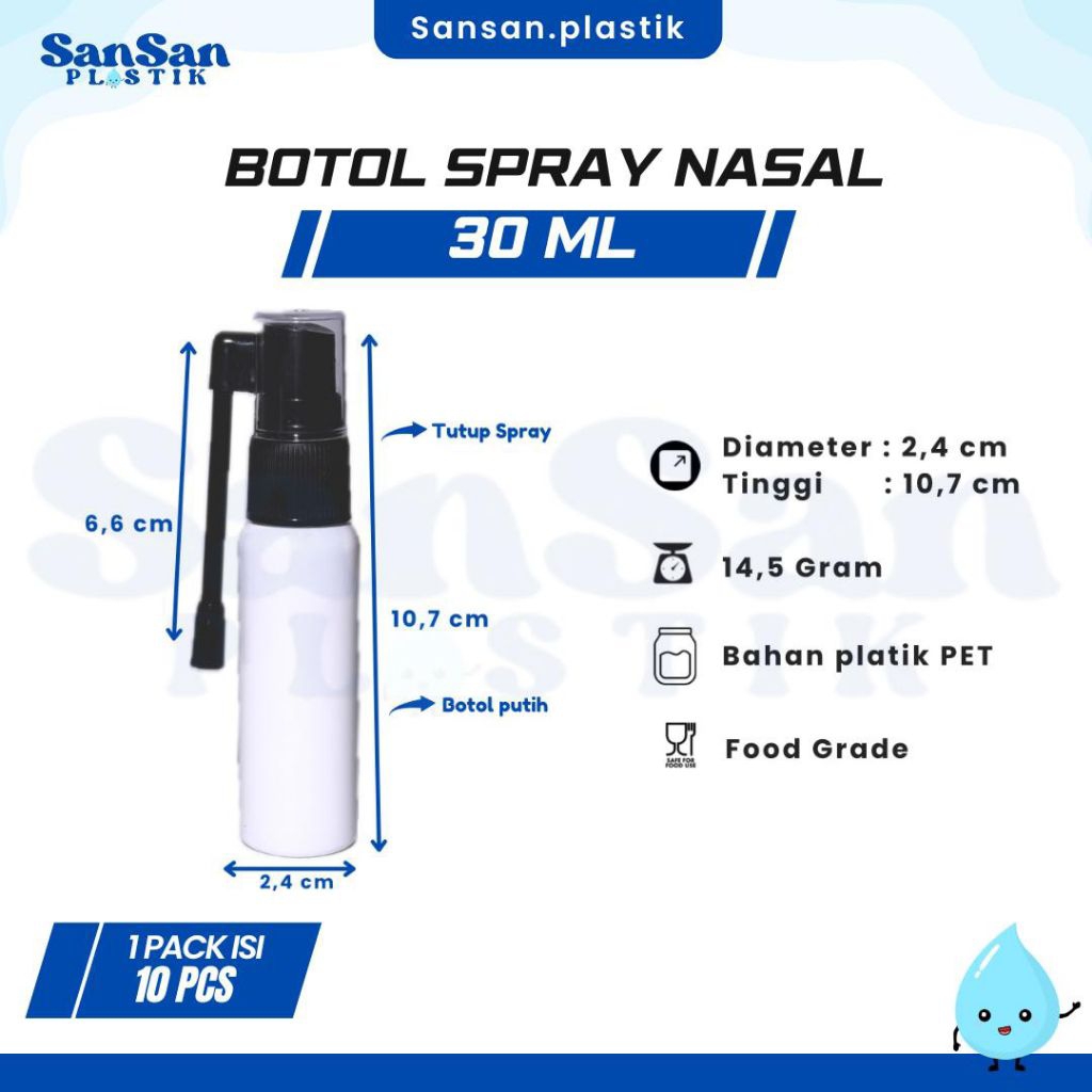 Botol Spray Nasal 30ml Putih / Botol Spray Hidung 30 ml / NASAL STICK
