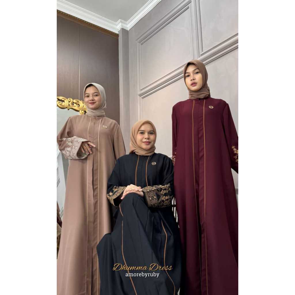gamis modern gamias abaya terbaru simple elegant kekinian edisi dhumma dress