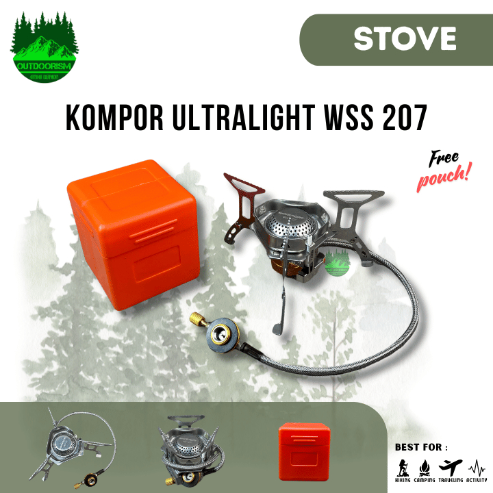 TaffSPORT KOMPOR GAS CAMPING PORTABLE MINI LIPAT ULTRALIGHT STOVE OUTDOOR WINDPROOF - UL WSS 207