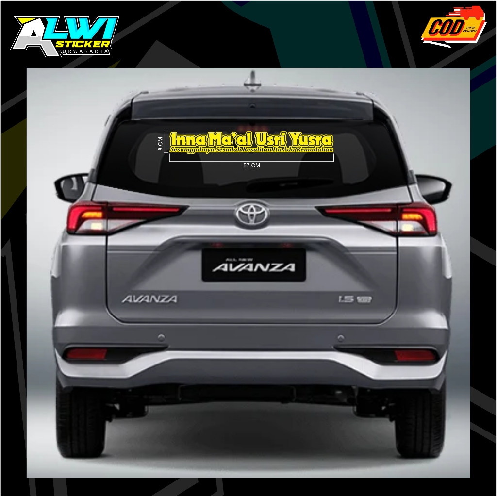 STICKER TULISAN KACA BLAKANG MOBIL