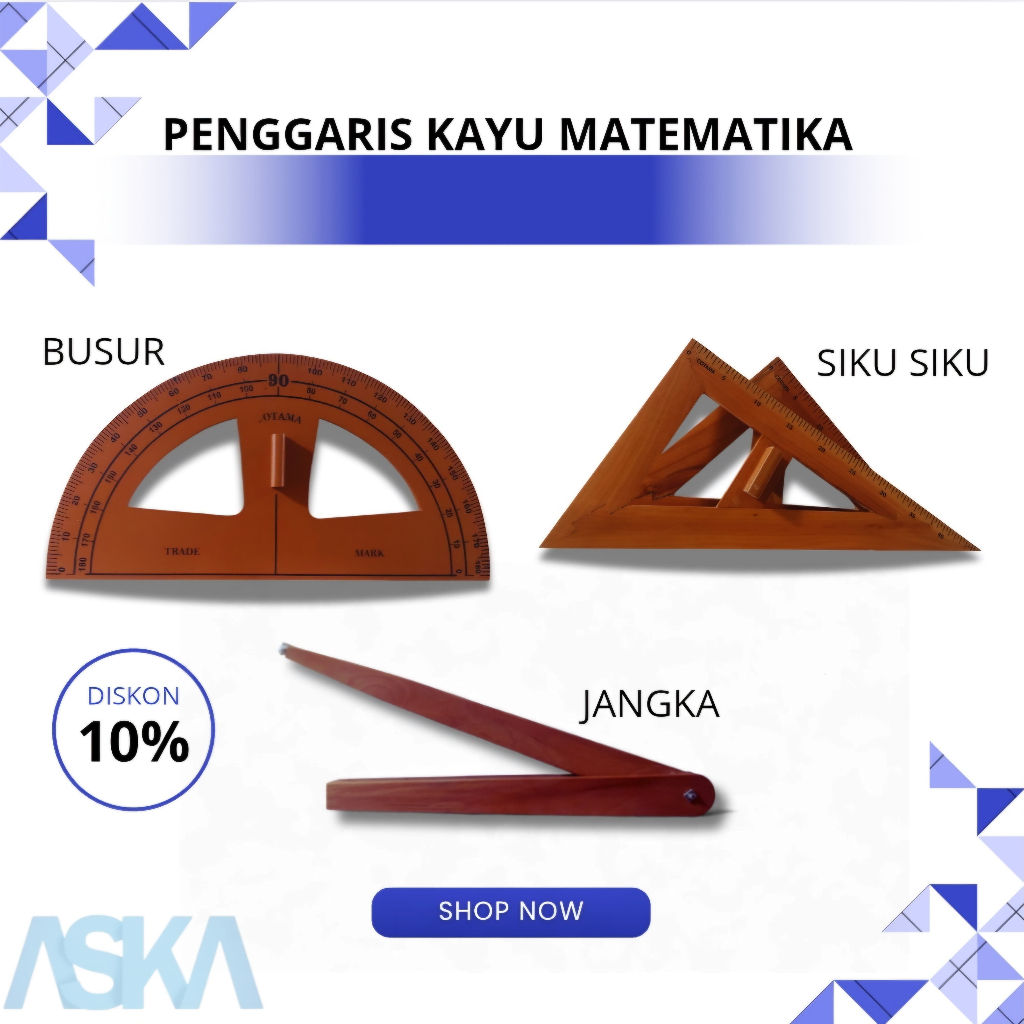 

Penggaris Kayu Asli Matematika 1 Set - Alat Peraga Pendidikan