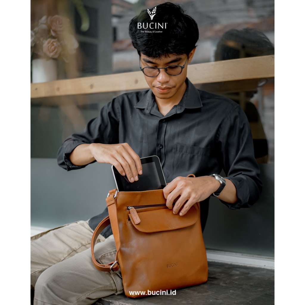 Leather Sling Bag BUCINI Limas I Tas Selempang Kulit Pria & Wanita BUCINI Limas