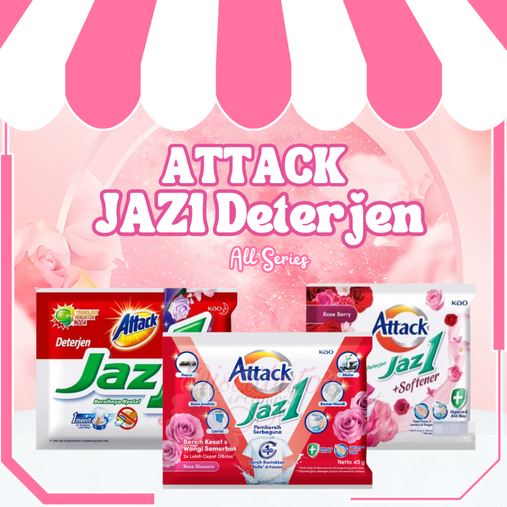 Attack Jaz1 Detergen Bubuk / FRESH LILIY / ROSE BLOSSOM / ROSE BERRY / All Series / PER SACHET