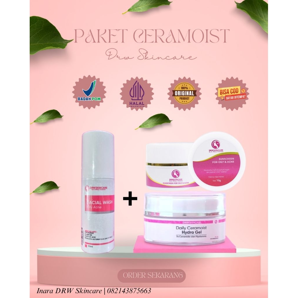 Drw Skincare Paket Ceramoist Glowing & Acne