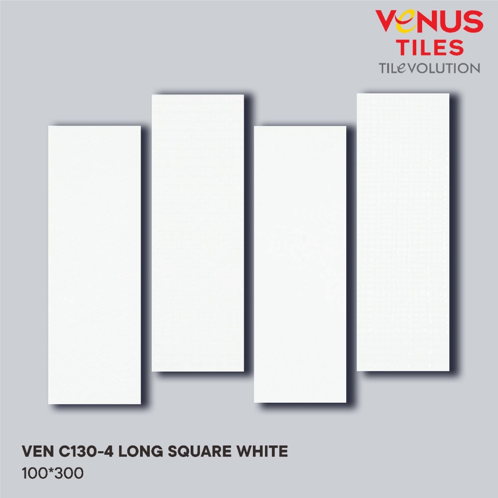 Venus Tiles - Keramik Dinding Interior Long Square White 100X300